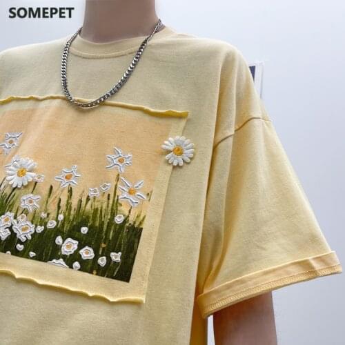 T Shirt Mens Fashion Graffiti Printed Cotton Tshirt Men Streetwear Tees Summer Japanese Casual Oversized Yellow/black Tops Half