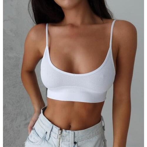 Tank Crop Tops Women Fashion Camisole Comfortable Female Push Up Crop Tops Girls Lounge Solid Color Wire Casual Top Streetwear
