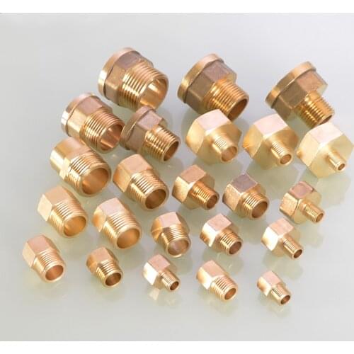 1/8" 1/4" 3/8" 1/2" Female to Male Thread Brass Pipe Connectors Equal / Reducing Brass Coupler Adapter Threaded Fitting