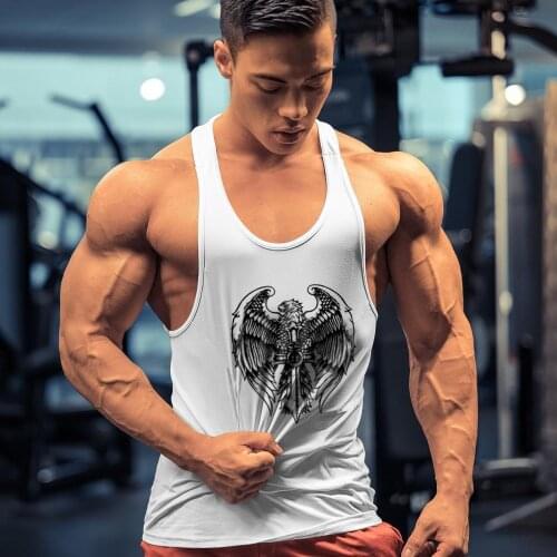 Mens Cotton Y Back Stringer Bodybuilding Gym Tank Top Workout Fitness Vest