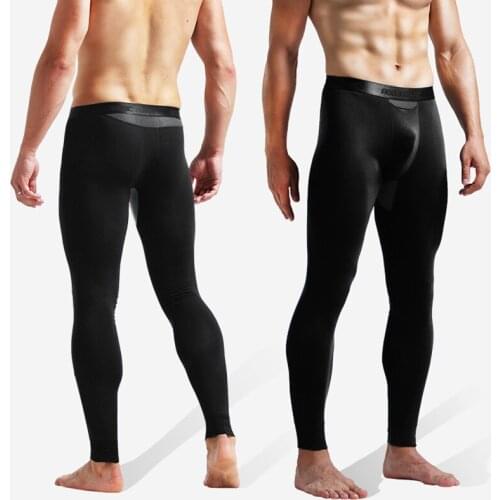 Men’s Sexy Stretch Breathe Mid Leggings Pants Thermal Bullet Separation Slim Long Pants Casual Warm Trouser Clothing