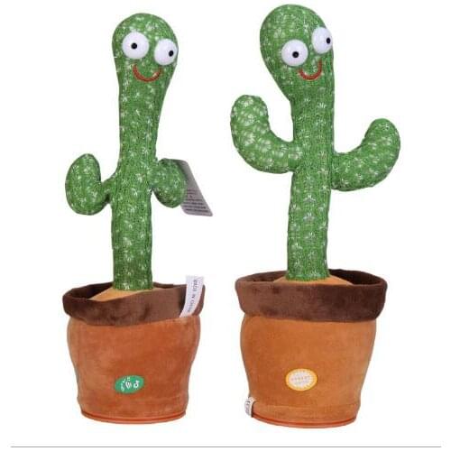 Soft stuffed peluche plants talking speaking plush toy 120 English songs dancing cactus toy cactus