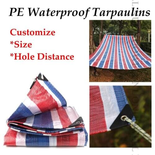 Customize Size 0.25mm PE Tarpaulin Rainproof Cloth Lightwight Balcony Cover Sunshade Tarp Waterproof Camping Tarp Truck Cover