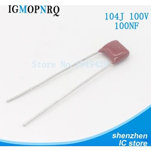 20PCS/Lot 100nF 104 100V CBB Polypropylene Film Capacitor Pitch 5mm 104 100nF 100V NEW