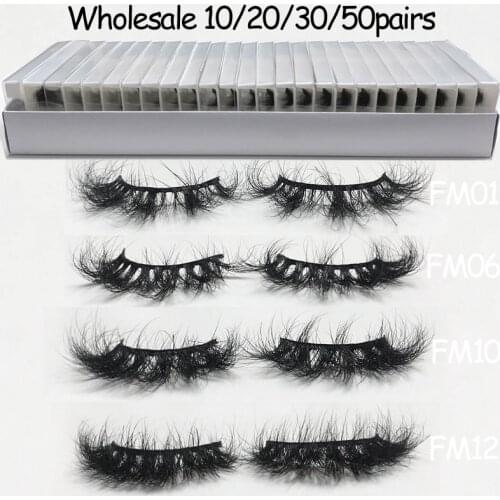 Wholeasle 10/20/30/50pairs Fluffy 15-18mm Eyelash Only With Tray Volume 3D Real Mink Lashes Makeup False Eyelashes Extension