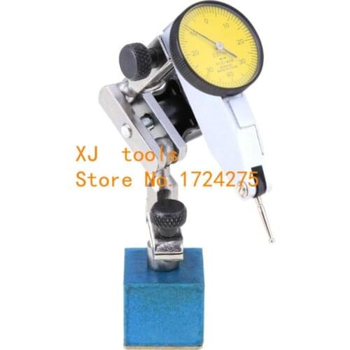 Lever Dial Indicator 0-0.8mm Shockproof With Mini Universal Flexible Magnetic Base Dial Test Gauge Measuring Tools