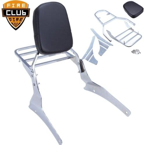 For Suzuki Volusia Vl800 Vl400 2001-2004 Boulevard C50 2005-2011 Motorcycle Chrome Backrest Sissy Bar With Luggage Rack