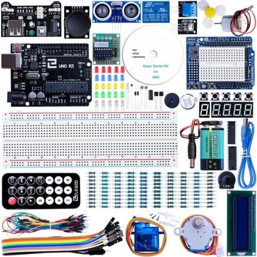 Super Starter Kit Arduino UNO Mega2560 Project with LCD1602 Battery 24 lessons PDF Tutorial Learning Suite With Retail Box
