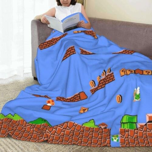 Wearable warm flannel Retro Game blanket Video Game 80s blankets for airplane travel Bedspread Wrap