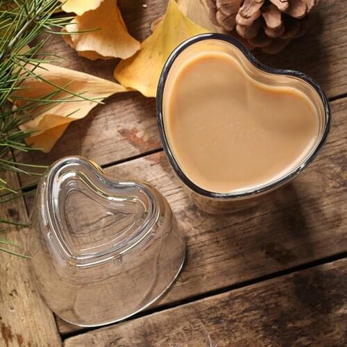 Unique Nordic Glass Cup Heat Resistant Romantic Transparent Glass Cup Heart Shaped Drinking Copos De Vidro Kitchenware EB5BLB