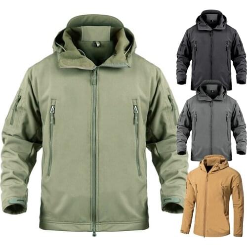 Men Windbreakers Male Softshell Army Hiking Military Tactical Jackets Outwear Camouflage Waterproof Combat Jacket Hoody Uniform