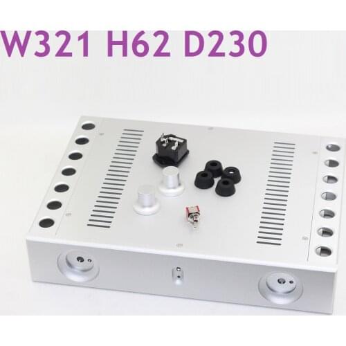 Size W321 H62 D230 Luxry Silver Aluminum Chassis DIY DAC Decoder Preamplifier Case Power Amplifier Supply Shell BZ3206A