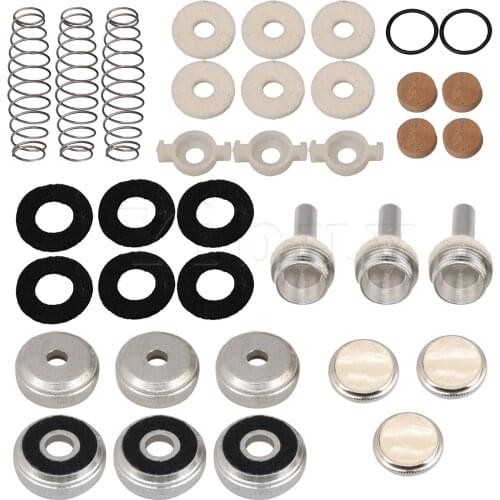 Yibuy Trumpet Valve Cork Pad ABS Finger Buttons Felt Washers Piston Spring