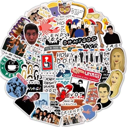 Pack of 50pcs Wholesale Friends TV Show Stickers Fans Funny Vinyl Decals Laptop Water Bottle Motorcycle Car Stickers