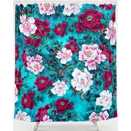 Peony flowers Shower Curtain Waterproof Bathroom Decorations Polyester Bathroom Shower Curtain