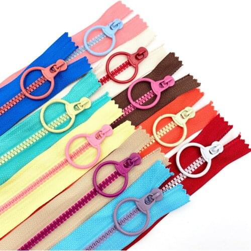 10PCS #3 Resin Zippers Closed End Zipper with Round Pull Sliders for DIY Sewing ,Wallet, BagsPurse,Gartments,Crafts(10 colors)