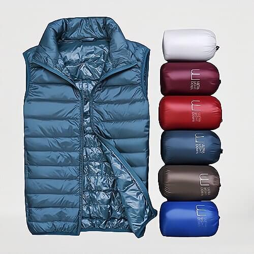 Winter Men White Duck Down Vests Sleeveless Jacket Ultra Light Waistcoat Autumn Slim Men Short Jackets Coats Outerwear Male
