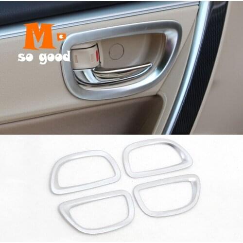 Matte Interior Inner Car Door Handle Bowl Cover Trim Car Styling Accessories 2017 ABS 2014 2015 2016 4 Pieces for Toyota Corolla