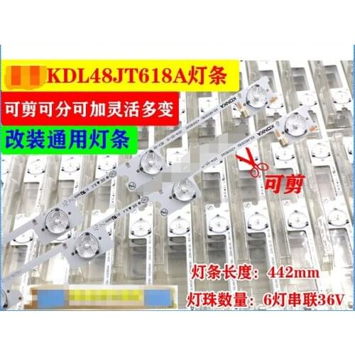 50piece/lot NEW LED backlight bar strip for KONKA KDL48JT618A KDL48JT618U KDL48SS618U 35018539 35018540 6LEDS(6V) 442mm