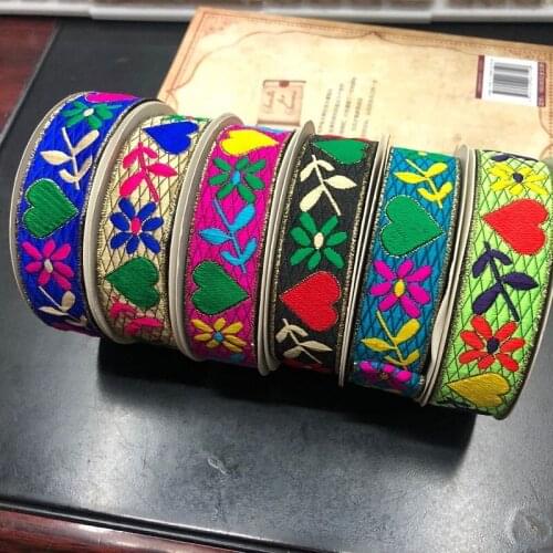 9yards/lots wide about 2.5cm Woven Jacquard Ribbon Trims flowers pattern for curtain and clothing accessory LS-235