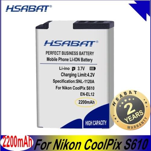 HSABAT EN-EL12 2200mAh Battery for Nikon CoolPix S610 S610c S620 S630 S710 S1000pj P300 P310 P330 S6200 S6300 S9400 S9500 S9200
