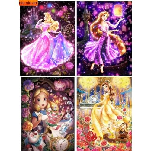 Disney 5D Diy Diamond Painting Mosaic Cartoon Princess Diamond Embroidery Cross Stitch Kits Full Square Home Decor Gift