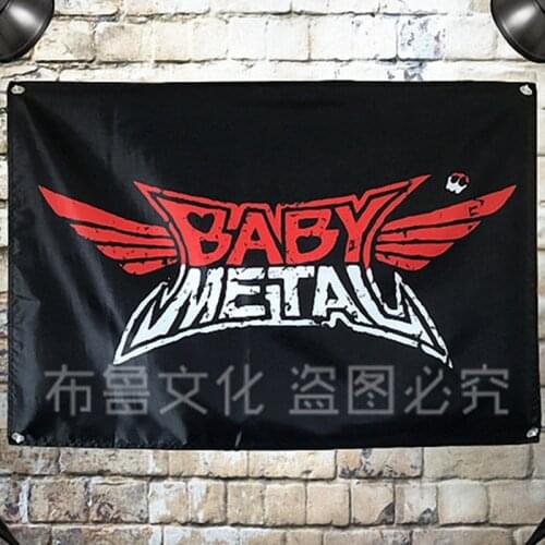 "BABYMETAL" HD Music Poster Tapestry Pop Band Banner Four Holes Flag Mural Hanging Painting Bar Cafe Home Decor