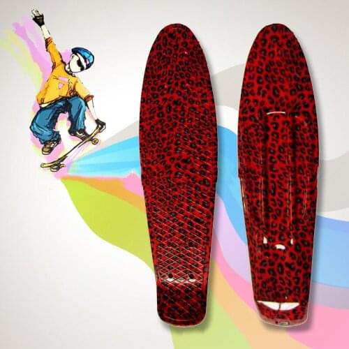 Free Shipping 22" Retro Cruiser Leopard printed skateboard skate scooter skateboarding board 4 wheel skates longboard CL75