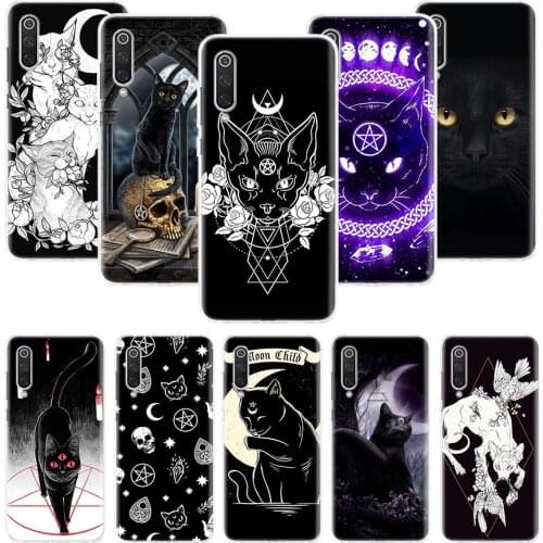 Witch and cat Colorful Cute Phone Case For Xiaomi Mi Note 10 11 9 8 10T 9T CC9 A1 A2 A3 5X 6X Pocophone F1 X3 F2 Pro Lite Coque
