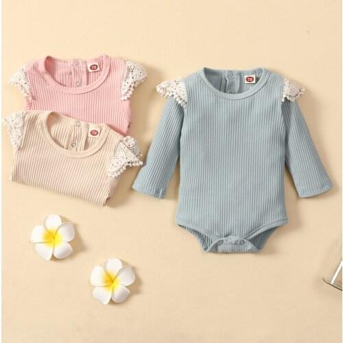 Spring Autumn Cotton Baby Romper Newborn Cute Solid Clothing for Baby Girls Long Sleeve Princess Toddler Infant Jumpsuits