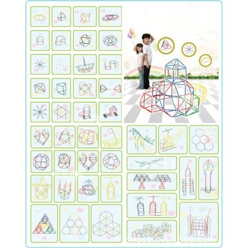 Colorful Plastic Straw Assembled Children Building Blocks Educational Toys Indoor Outdoor Combined Puzzle Play Game Gift