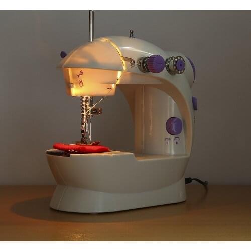 NEW Mini Electric Handheld Sewing Machine Dual Speed Adjustment with Light Foot AC100-240V Double Threads Pendal Sewing Machine