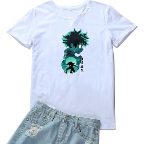 Cartoons Boy T-shirt Women Japanese Anime Pattern Women T Shirts Loose Round Neck Tops Tee Women Goth Clothes Streetwear