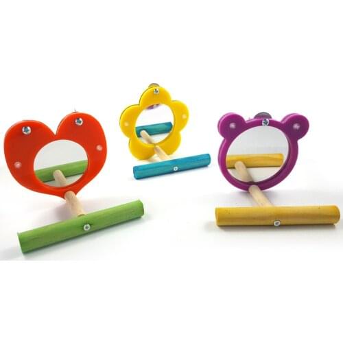 Parrot toy bird toy bird mirror big mirror bird mirror acrylic training toy bird perch bird stand