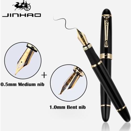 JINHAO X450 Luxury 0.5mm/1.0mm Bent Nib Fountain Pen High Quality Ink Pens Caneta Tinteiro Pluma Fuente Office Multicolor Pens