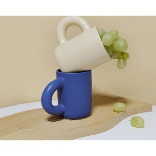 Nordic Porcelain Fat Handle Coffee Mug Ceramic Tea Milk Water Mugs Personalized Kitchen Office Table Drinkware Creative Cup Gift