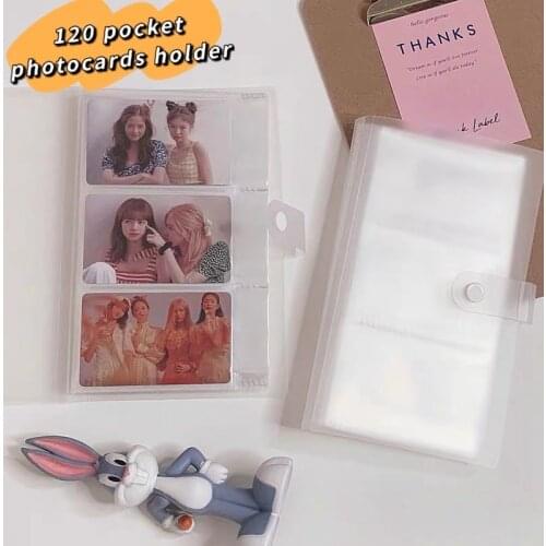 120 Pocket Kpop Photocard Strorage Bag PP Matte Business Card Holder Tranparent Cards Clip Ticket Sticker Collection Stationary