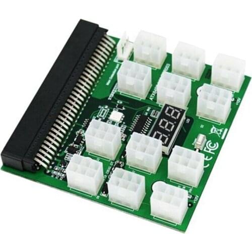 PCI-E 12V 64Pin to 12X 6Pin Power Supply Server Adapter Breakout Board for HP 1200W 750W PSU Server GPU BTC Mining