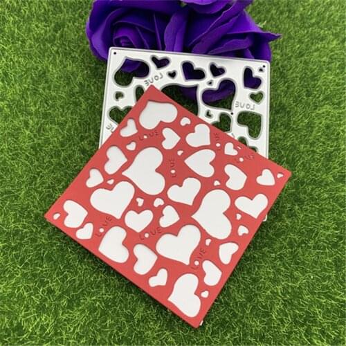 Square english letter love heart shape Metal Cutting dies Scrapbooking Paper Craft Handmade Card Album Punch Art Cutter Die