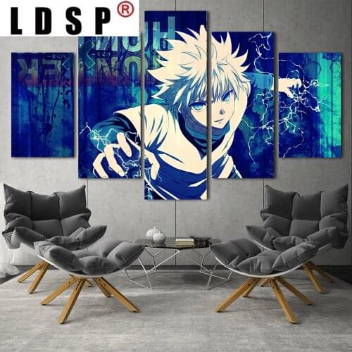 LDSP Printed Canvas Paintings 5pcs Japan Character Anime Pictures Posters Wall Art Home Decor Modular HD Living Room Decoration