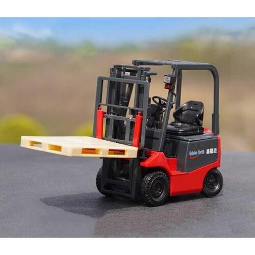 Diecast 1:24 Logistics Warehousing Engineering Forklift Model Alloy Toy Electric Forklift Simulation Pallet Truck Collection Toy
