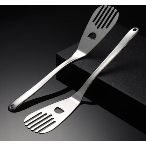 1pc Durable Stainless Steel Steak Tong Spatula Shovel Kitchen Gadget for Home Restaurant