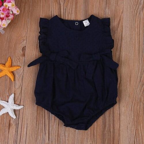 Fashion Summer Girl Jumpsuits Newborn Baby Girls Bowknot Romper Hollow Out Jumpsuit Clothes