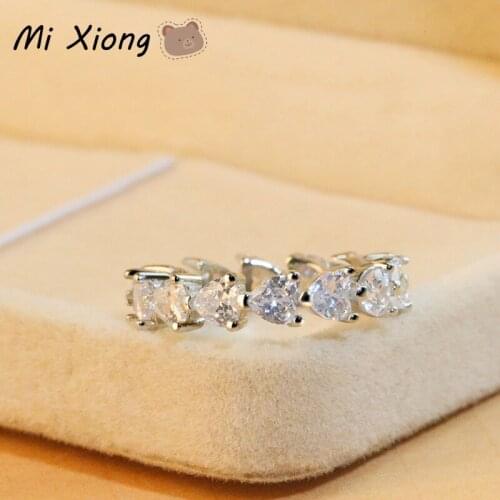 Mi Xiong 925 sterling silver trendy women rings unique design heart-shaped diamond high-end shines wedding anniversary jewelry