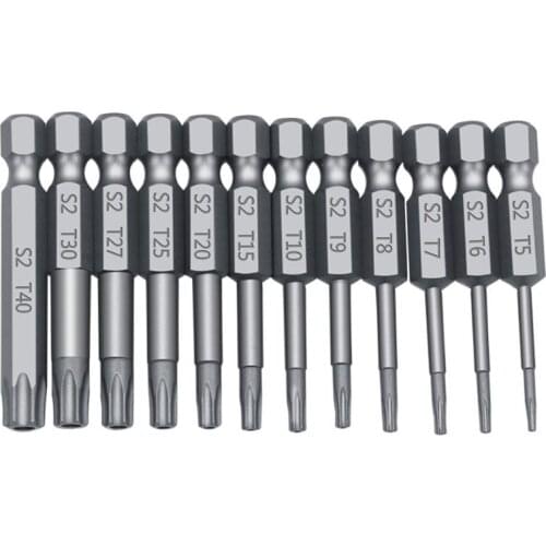 11/12pcs Tamper Proof Security Drill Bit Set Torx Screwdriver Flat Head 1/4" Hex