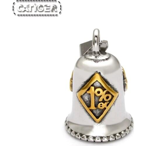 Free Shipping Gothic 316L Stainless Steel Silver color Golden color One Percent 1% er Skull Head Polish Oil Pendant Necklace