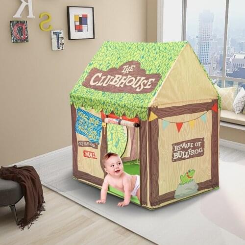 Clubhouse Tent Kids Play Tents for Boys School Toys for Indoor and Outdoor Games Children Playhouse with Roll-up Door and Window