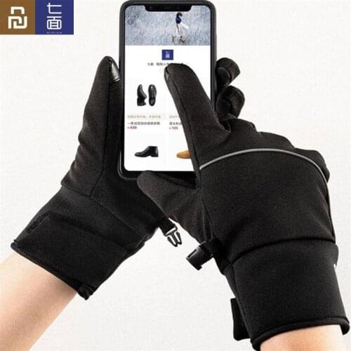 Original Youpin Qimian Touch Screen Gloves Winter Outdoor Thicken Warm For Skiing driving Waterproof Night Reflective Strip Men