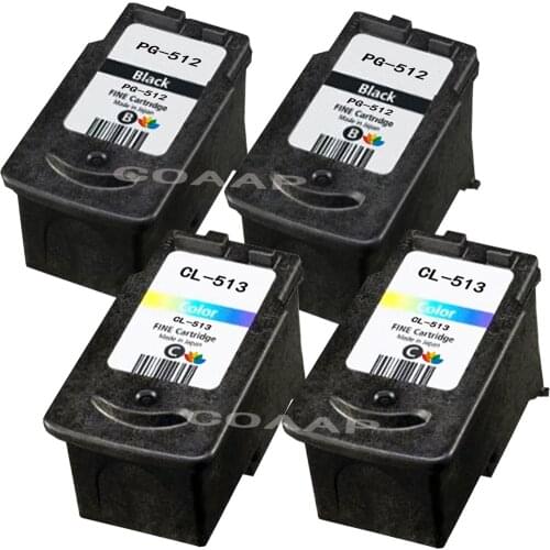 PG-512 CL-513 compatible ink cartridge for Canon 512 513 Pixma MP282 MP330 MP270 MP230 MP480 MX350 IP2700 (4PCS)