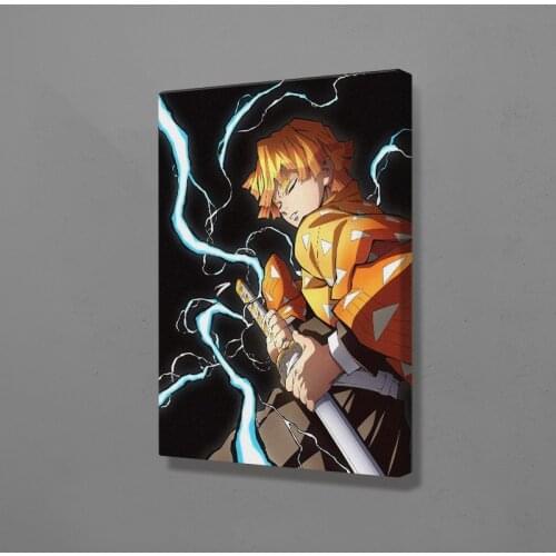 Zenitsu Agatsuma Demon Slayer Kimetsu no Yaiba Anime poster Canvas Wall Art Decoration prints for Home bedroom decor Painting